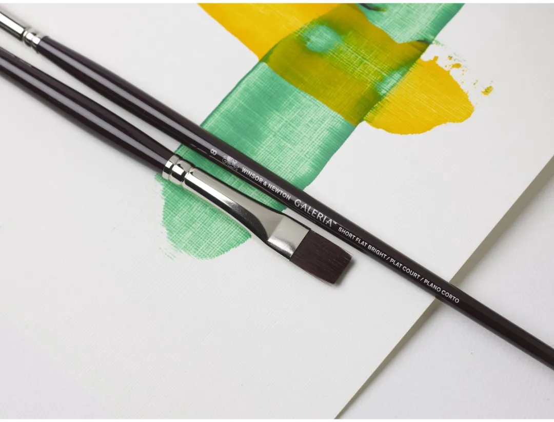 Winsor & Newton Galeria Acrylpenseel Set 3-delig - Rond 4, Plat 4, Plat 12