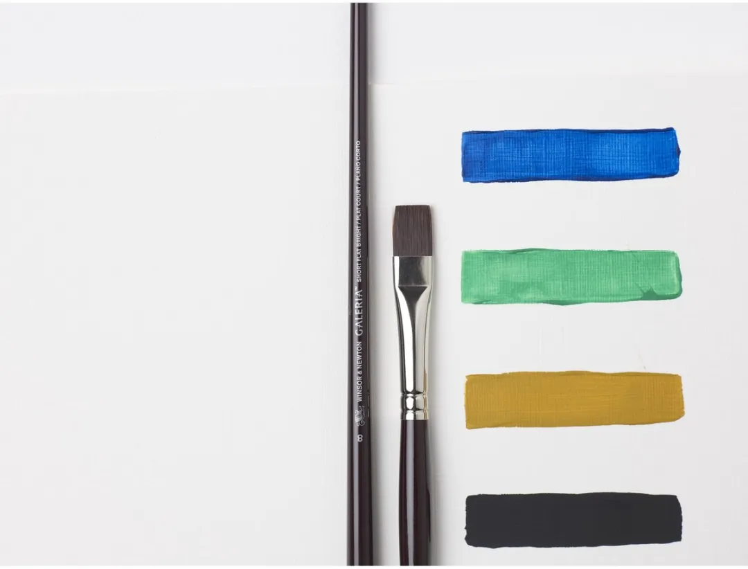Winsor & Newton Galeria Acrylpenseel Set 3-delig - Rond 4, Plat 4, Plat 12