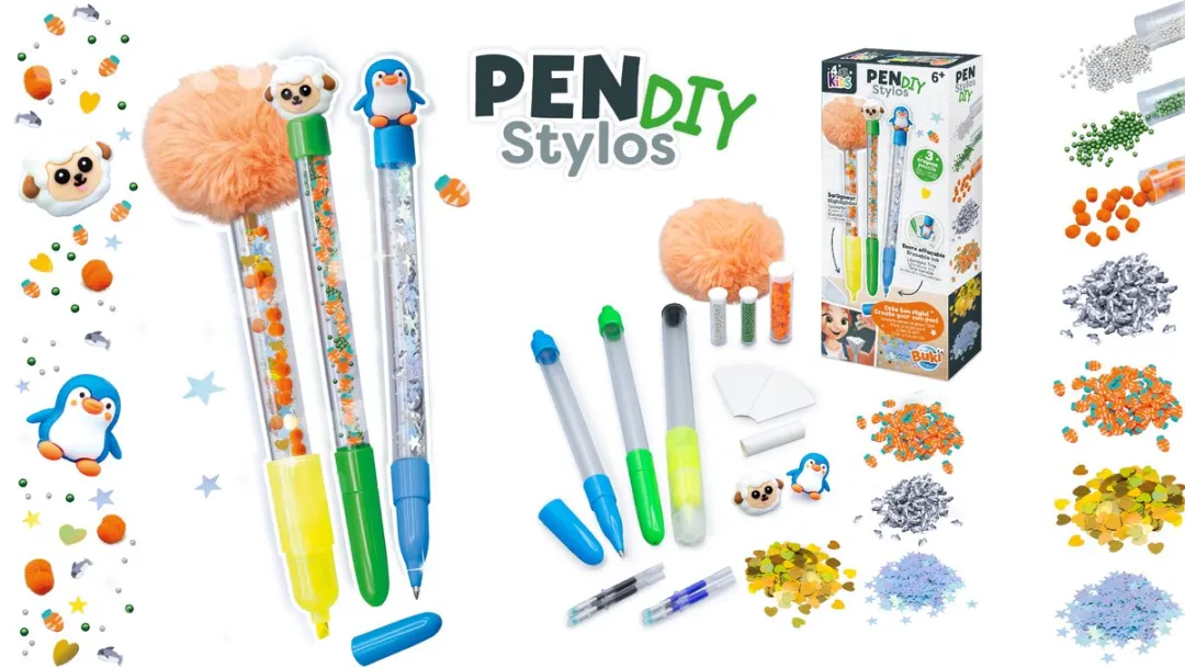 Buki France DIY Balpen Set - 3 Stuks Multicolor