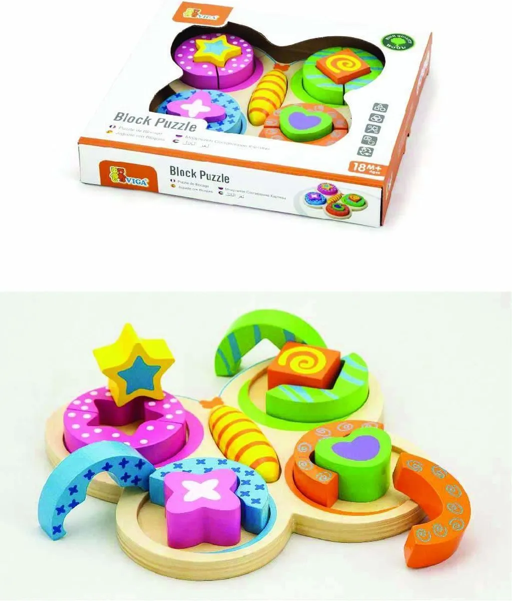 Viga Toys Vlinder Puzzel 13 Stuks - Multicolor