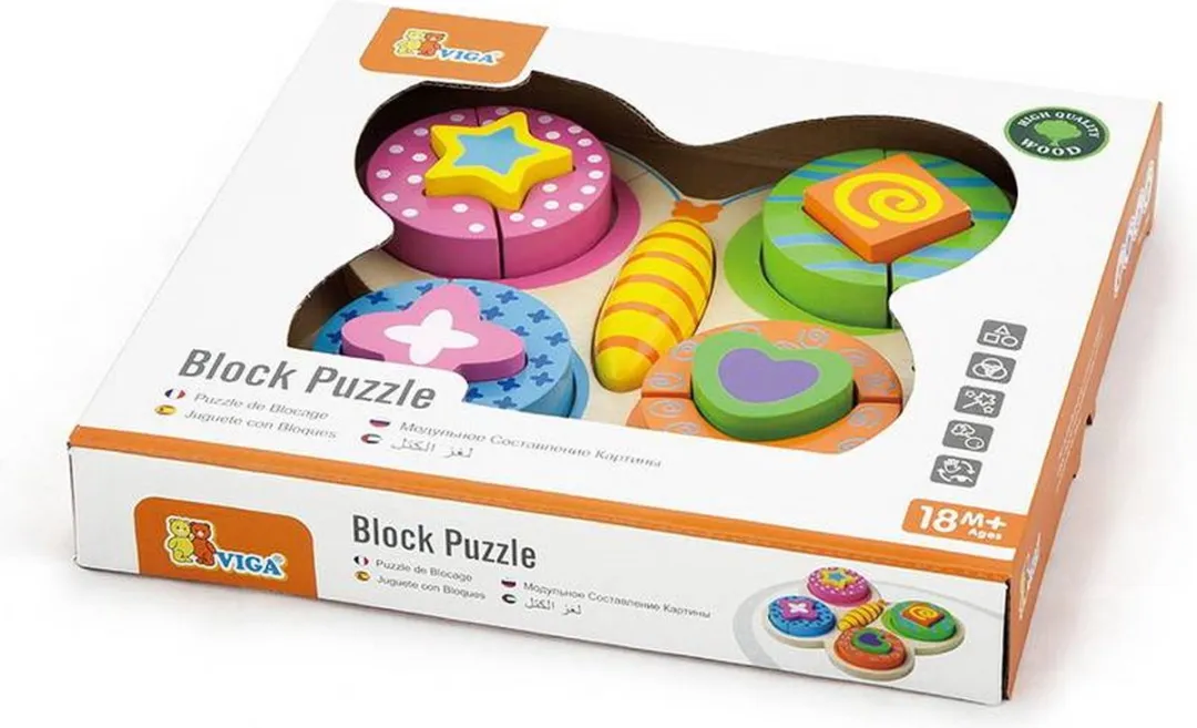 Viga Toys Vlinder Puzzel 13 Stuks - Multicolor