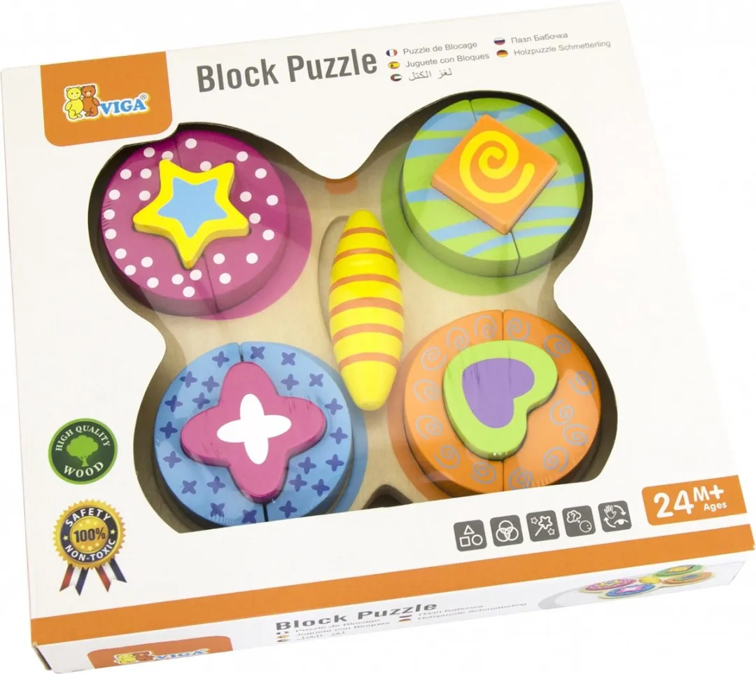 Viga Toys Vlinder Puzzel 13 Stuks - Multicolor
