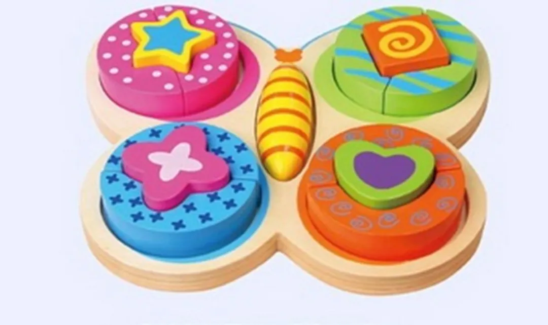 Viga Toys Vlinder Puzzel 13 Stuks - Multicolor