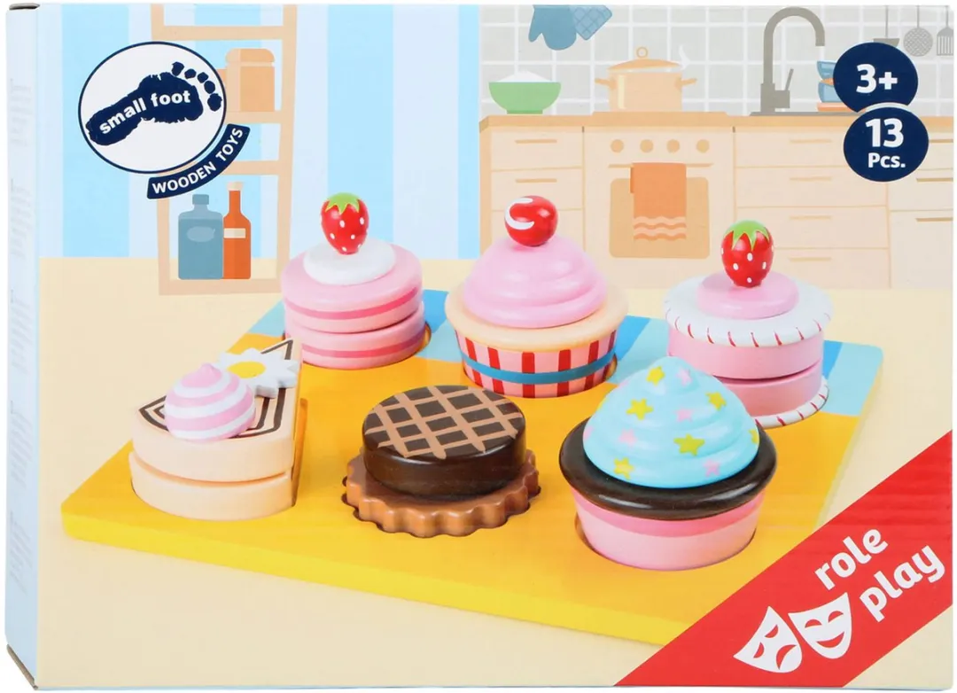 Small Foot Houten Speelgoed Cupcakes Set 13-delig - Multicolor