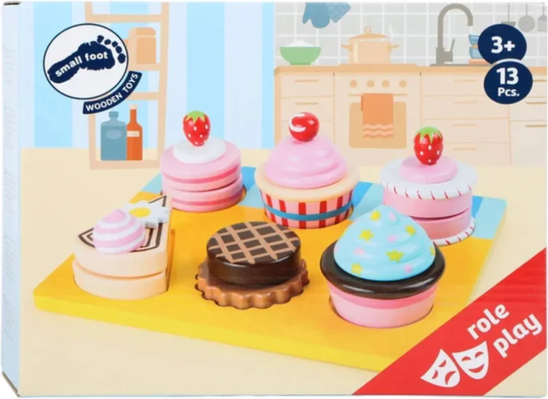 Small Foot Houten Speelgoed Cupcakes Set 13-delig - Multicolor