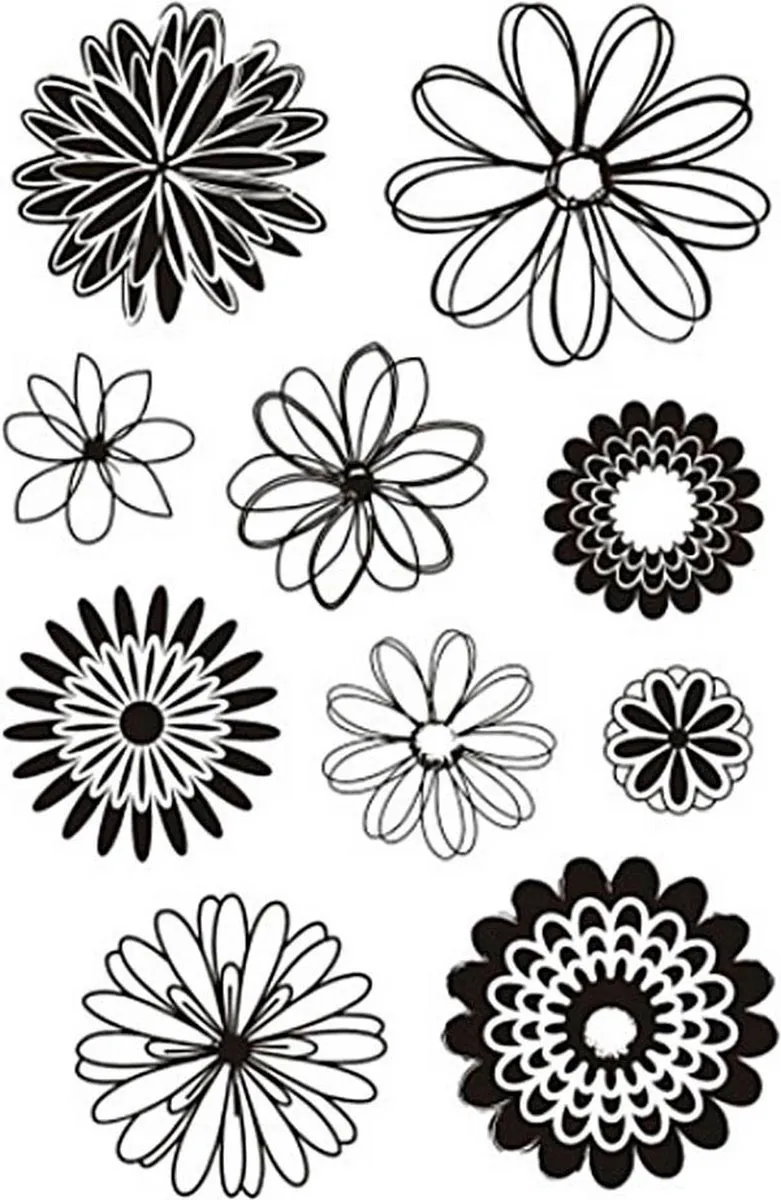 Creativ Company Silicone Stempels Bloemen 15,5cm - 11 Stuks