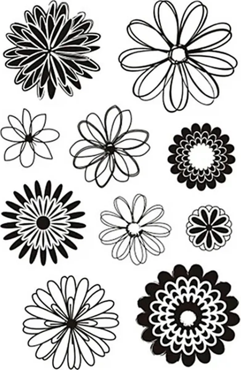 Creativ Company Silicone Stempels Bloemen 15,5cm - 11 Stuks