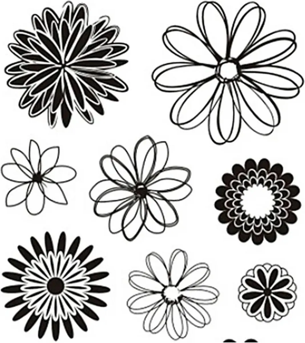 Creativ Company Silicone Stempels Bloemen 15,5cm - 11 Stuks