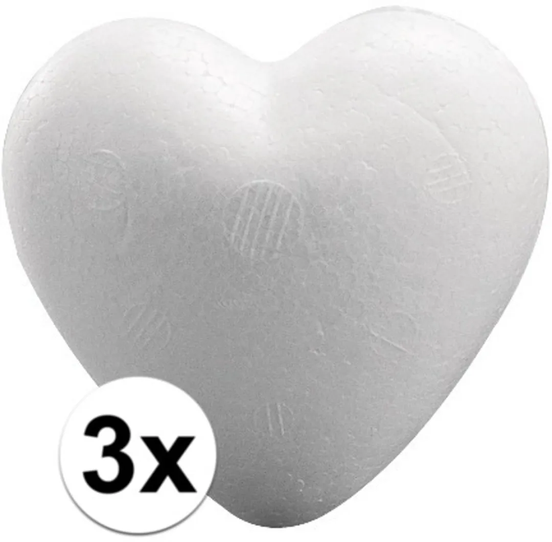 Rayher Piepschuim Hartjes - 3 Stuks - 12cm - Wit