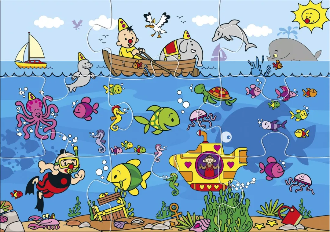 Bumba Puzzel Zeedieren - 9 Stuks