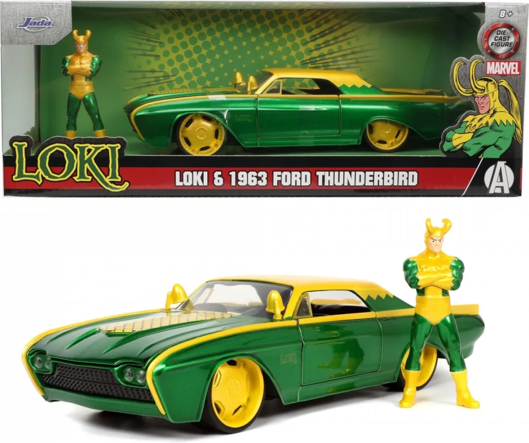 Jada Toys LokiFord Thunderbird - Groen/Geel - afbeelding 6 van 6