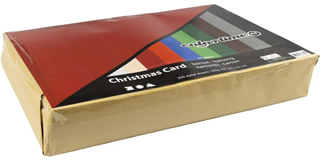 Colortime Hobbykarton Kerstkarton A3 - 300 Vel Multicolor