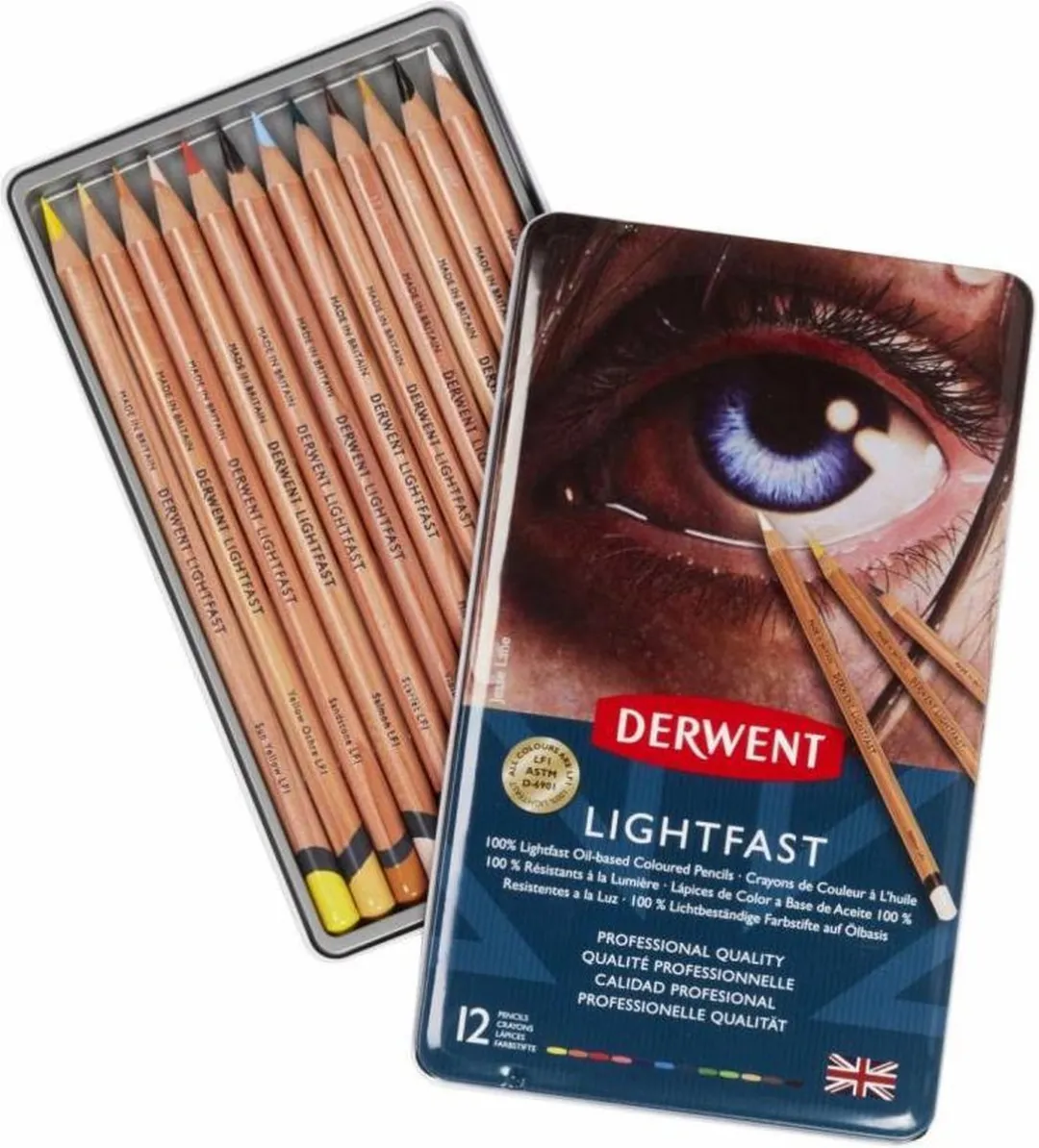 Derwent Lightfast Potloodset 12 Kleuren