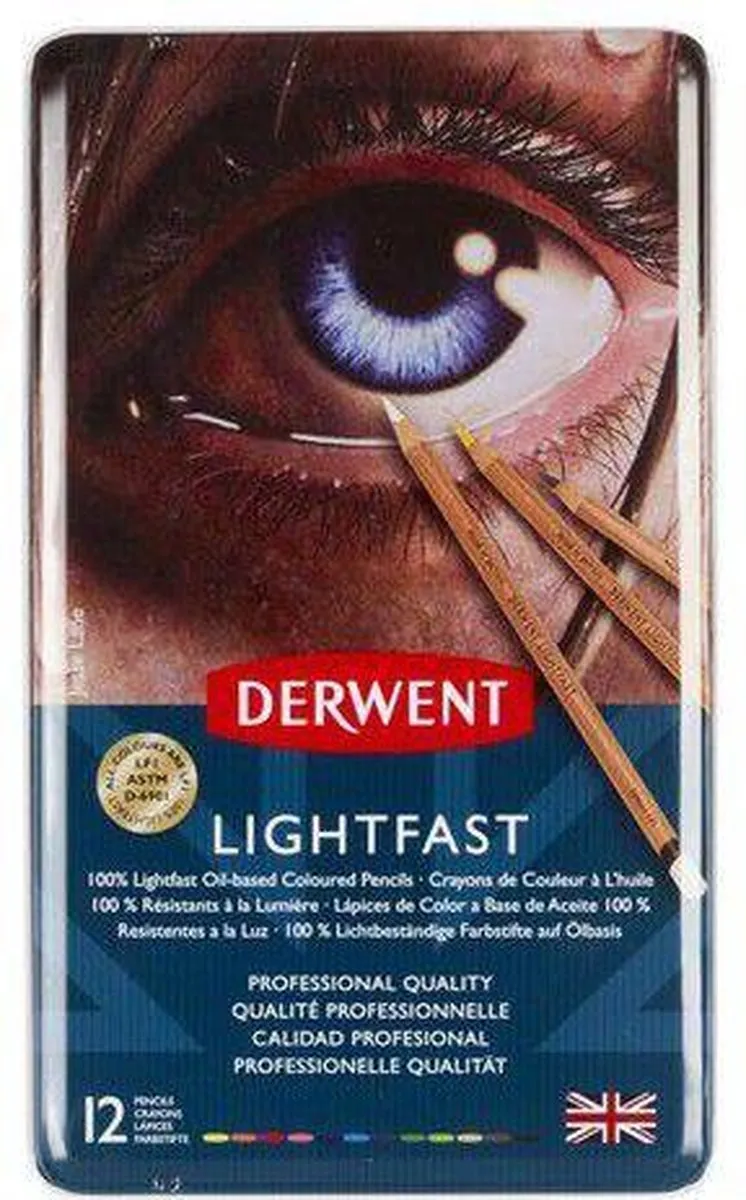 Derwent Lightfast Potloodset 12 Kleuren