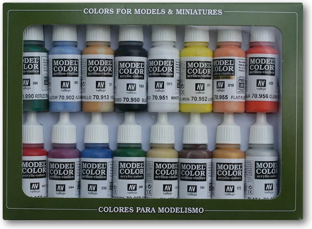 Vallejo Model Color Acrylverfset 16x17ml - Basic Colors USA