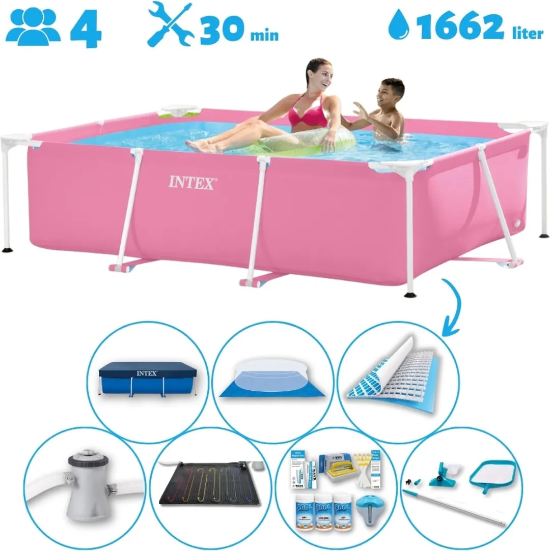 Intex Rechthoekig Opzetzwembad 220x150x60cm Roze
