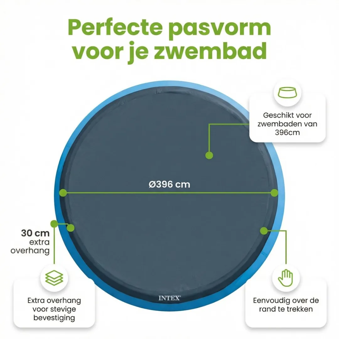 Intex Rond Opblaasbaar Easy Set Zwembad - 396 x 84 cm - Blauw - Inclusief Afdekzeil - Onderhoudspakket - Zwembadfilterpomp - Verlichting - 7-delig