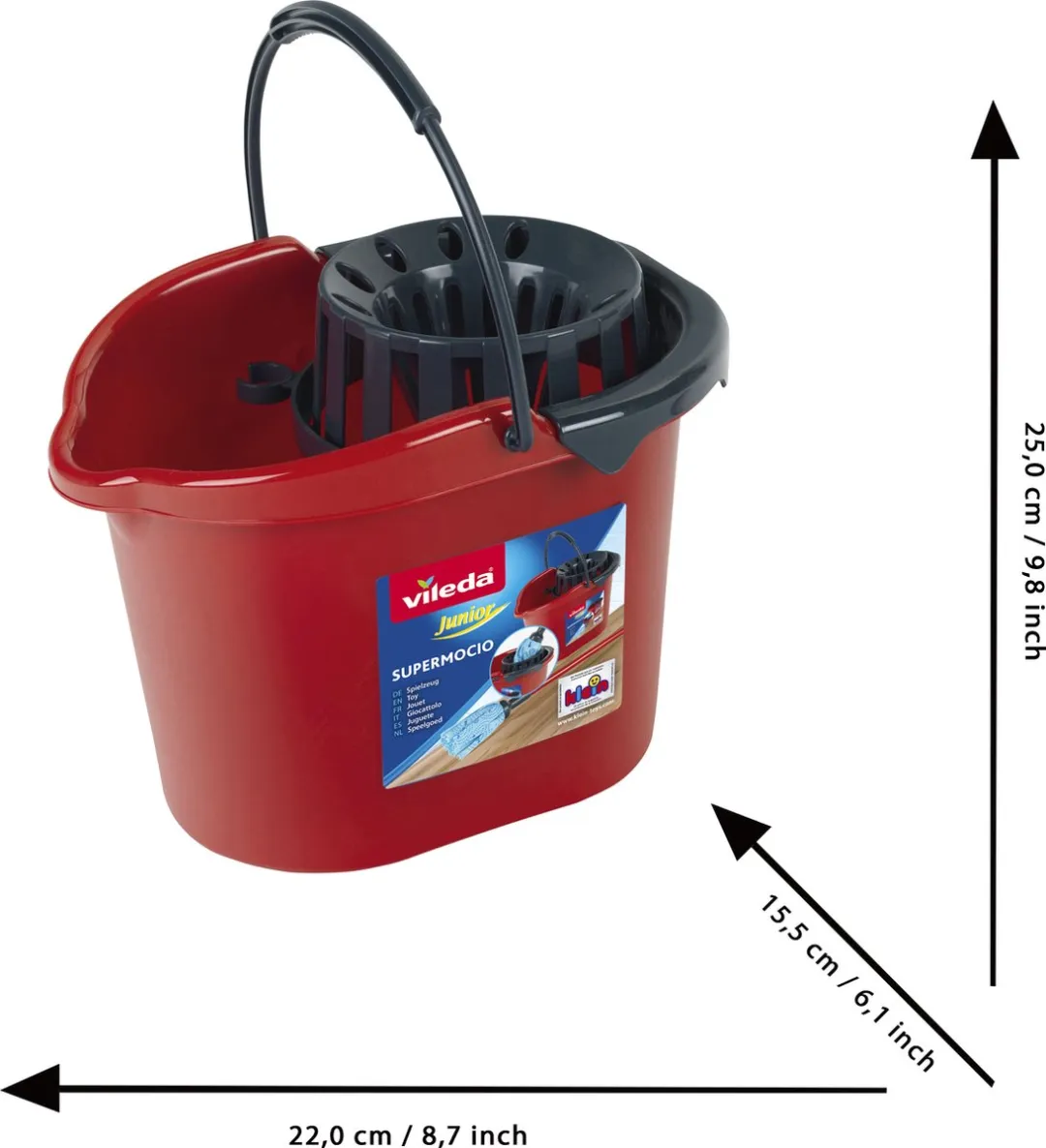 Klein Toys Vileda Speelgoed Dweil - 22cm - Rood