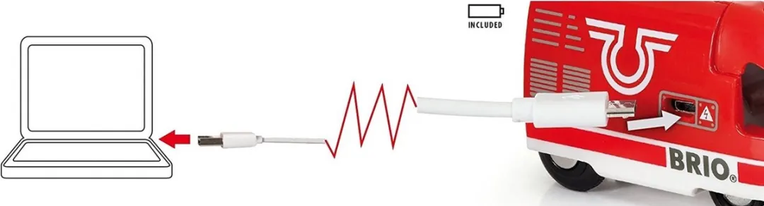 BRIO Oplaadbare Passagierstrein Rood - 7 Stuks