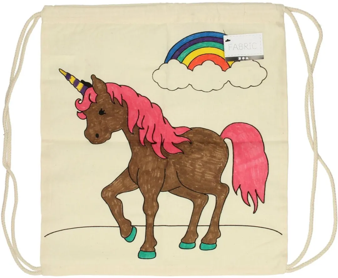 Creativ Company Katoenen Rugzak Unicorn 37x41cm - Beige