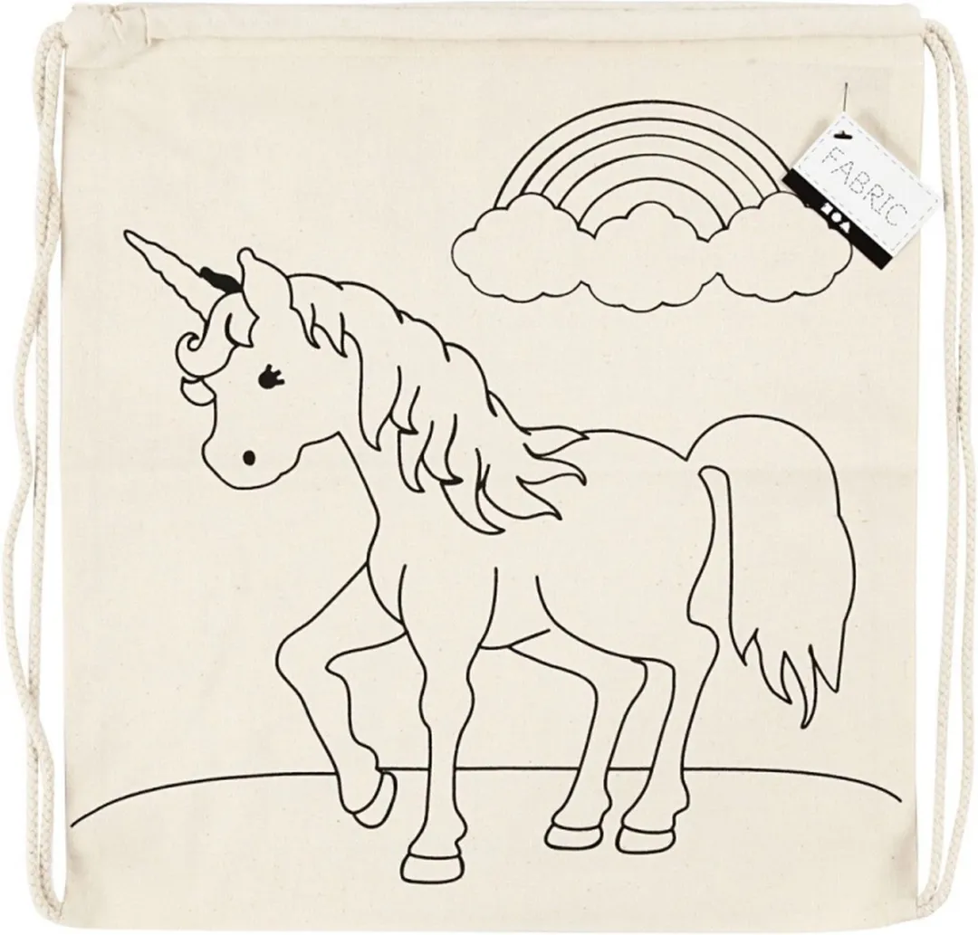 Creativ Company Katoenen Rugzak Unicorn 37x41cm - Beige
