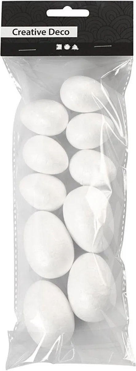 Creativ Company Eieren Piepschuim Knutselmateriaal - 10 Stuks Wit