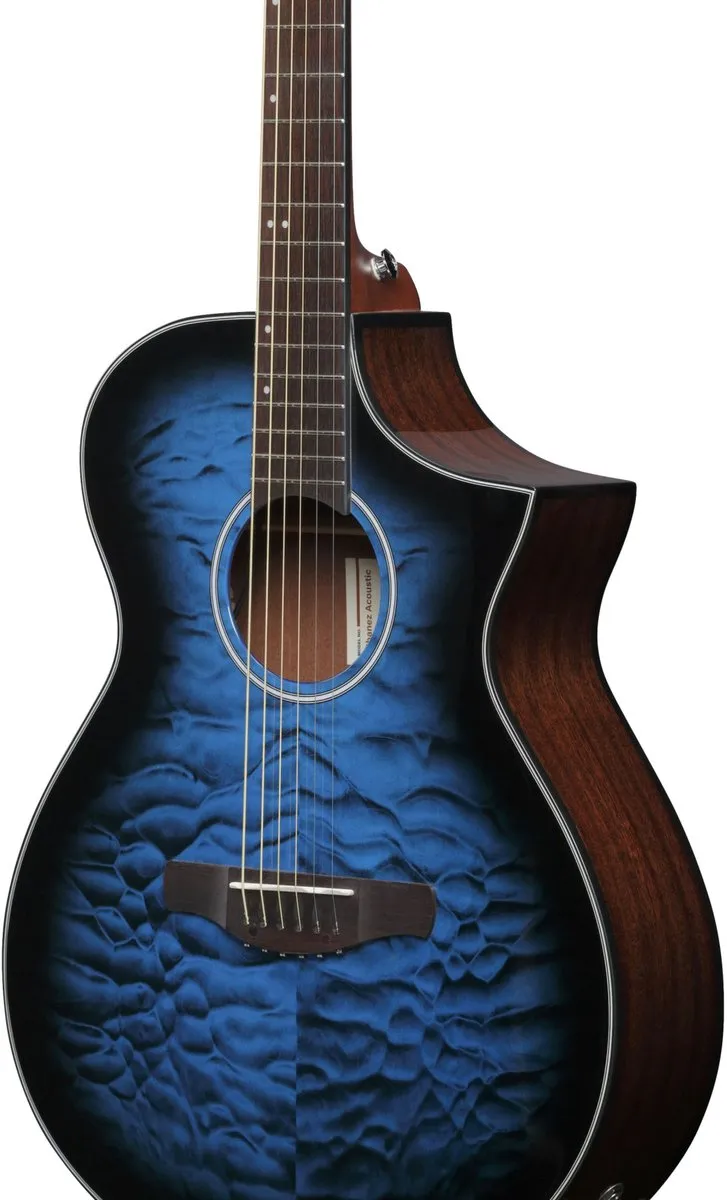 Ibanez AEWC16QA-TLH Akoestische Gitaar - Transparent Blue Sunburst