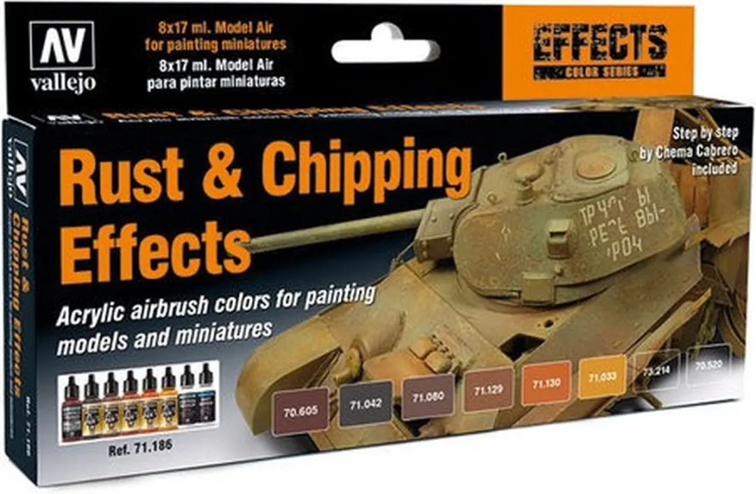 Vallejo Model Color Rust Stain & Streaking Verfset - 8x17ml