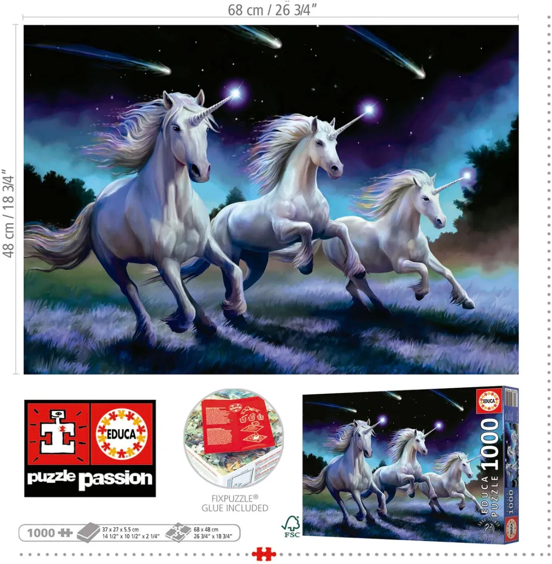 Educa Unicorns Puzzle 1000 Stuks - Anne Stokes - Multicolor - afbeelding 6 van 6