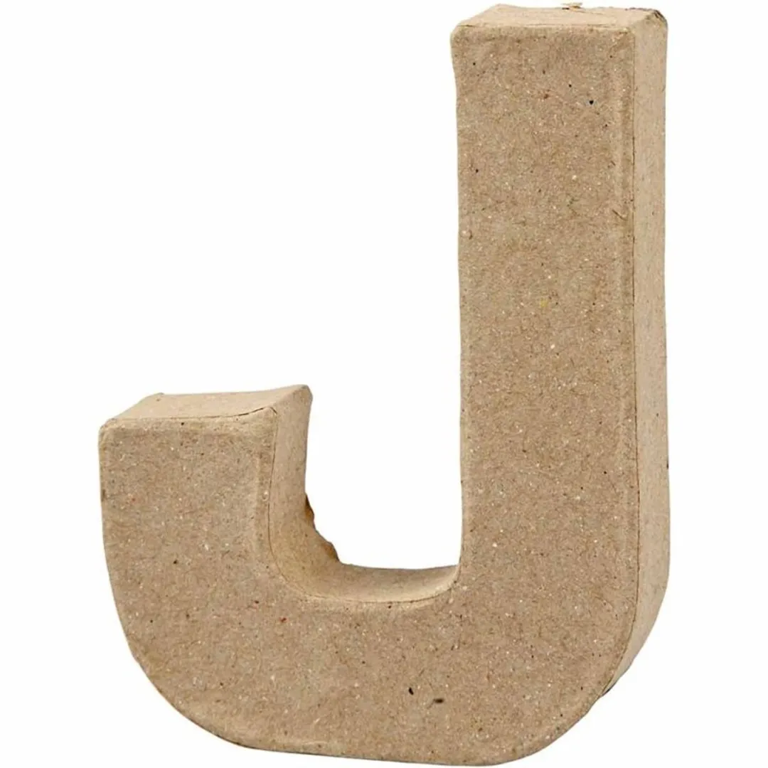 Creativ Company Creative Letter J Papier-mâché 10cm - Bruin