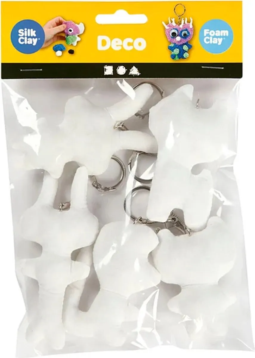 Creativ Company Figuren Sleutelhangers - Wit - 5 Stuks