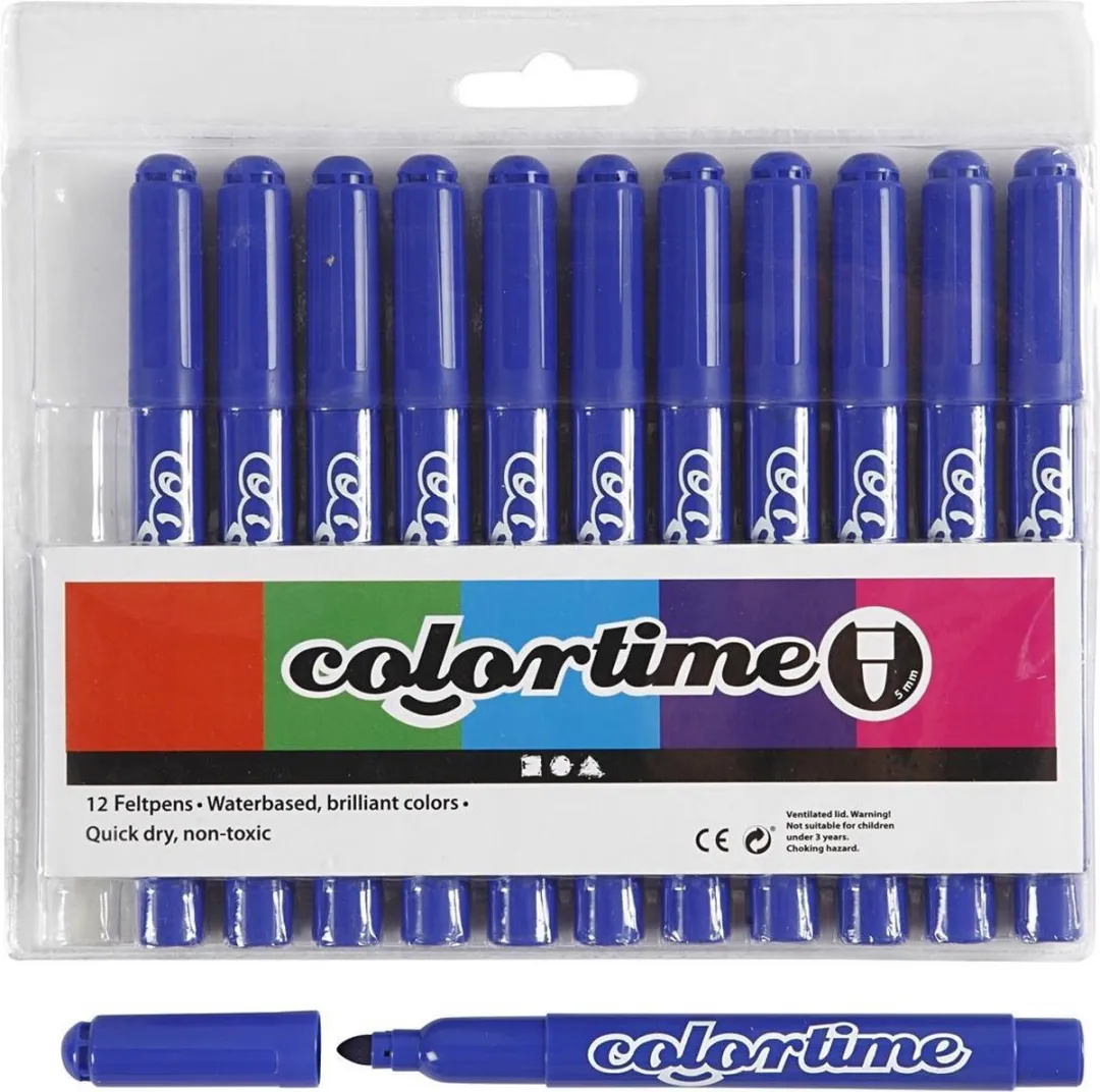 Colortime Blauwe Stiften 5mm - 12 Stuks