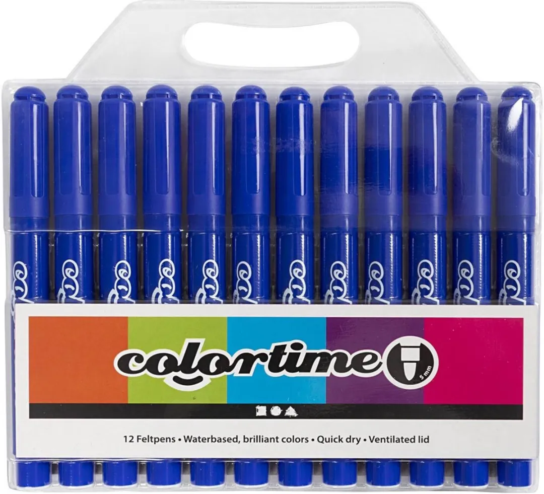 Colortime Blauwe Stiften 5mm - 12 Stuks