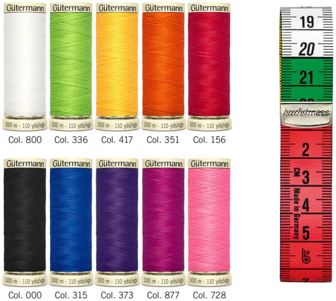 Gutermann Naaigarenset 10x100m - 10 Kleuren Wit