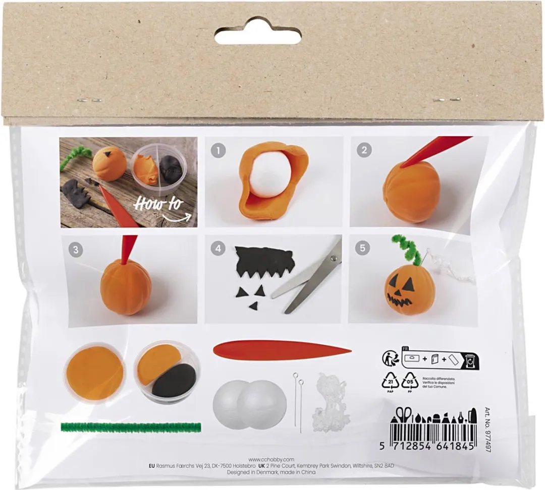 Creativ Company Mini Hobbyset Boetseren Pompoenen - Oranje