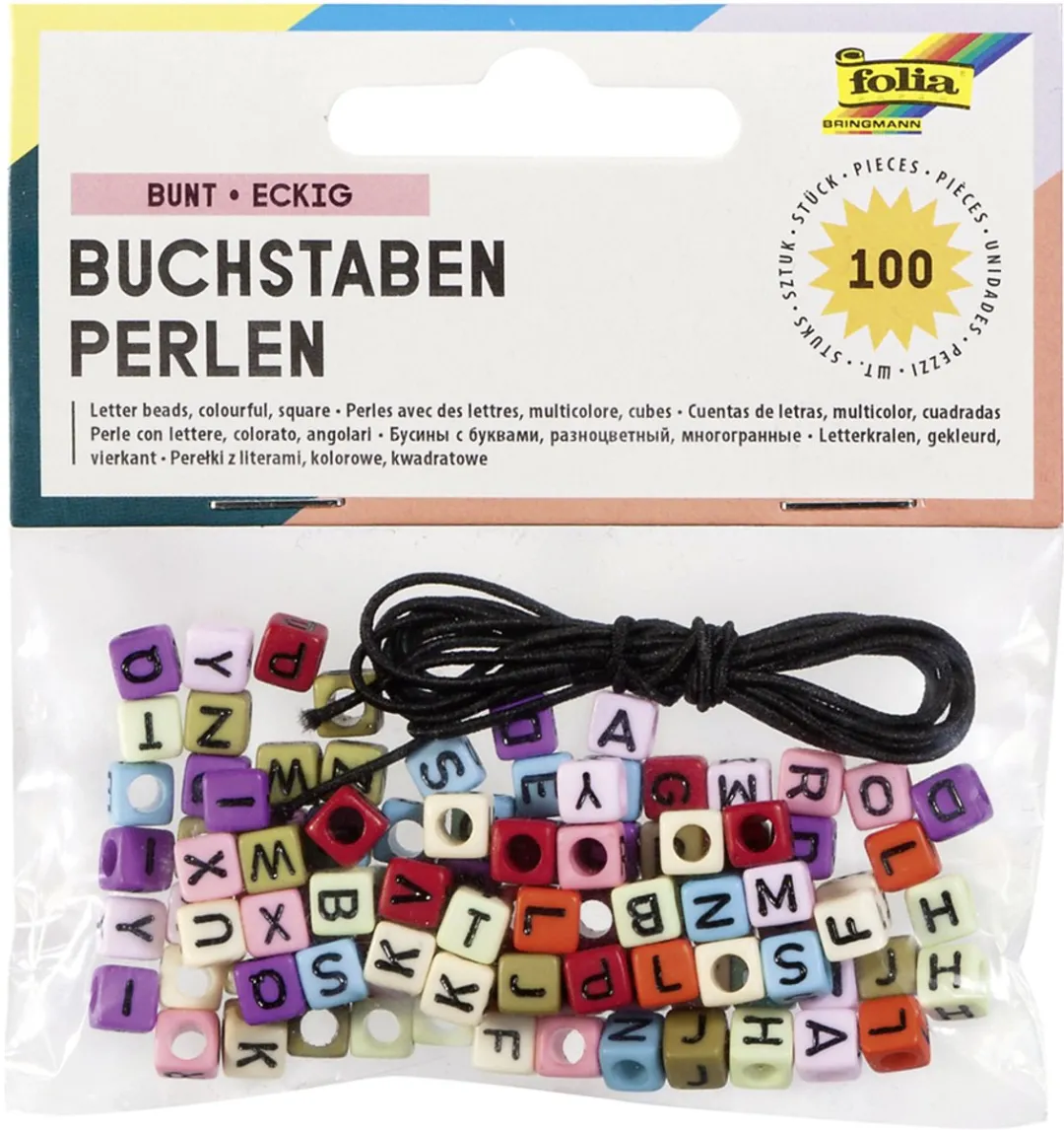 Folia Letterkralen Vierkant 100 Stuks - Wit