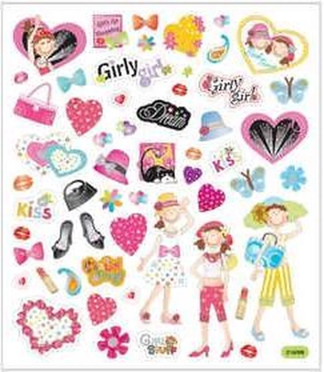 Creativ Company Meidendingen Stickers - 1 Vel - 15x16,5cm - Multi