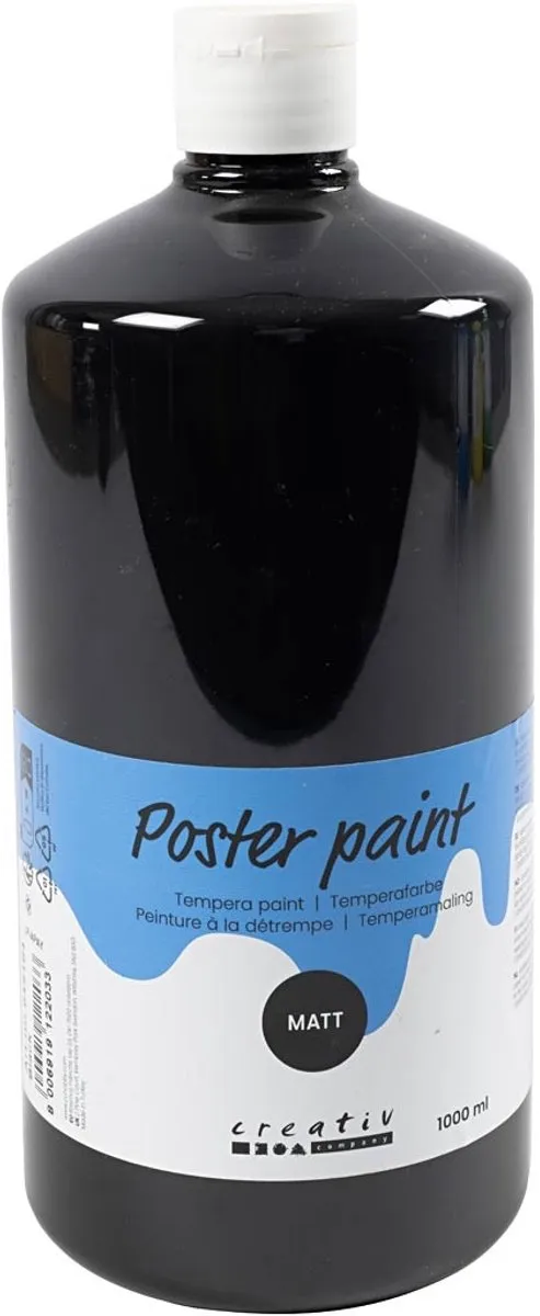 Creativ Company Tempera Verf Mat Zwart 1000ml