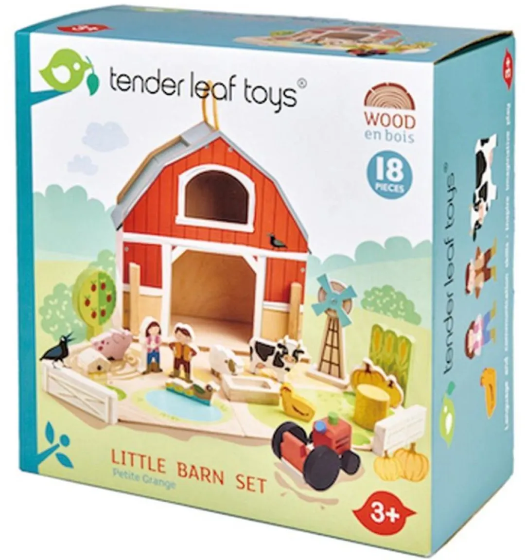 Tender Toys Junior Boerderij Speelset 18-delig - 7 Meubels, 2 Poppen - Multicolor