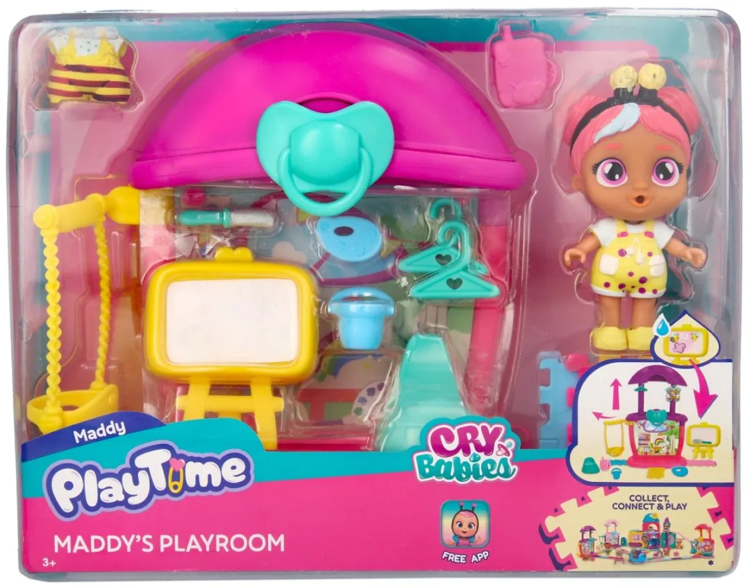 Imc Toys Cry Babies Playtime Maddy Speelfiguren - 8cm - Roze