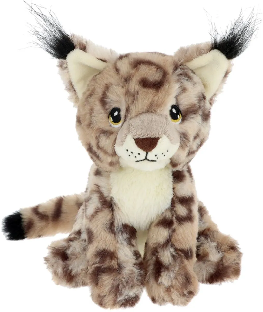 Keel Toys Wilde Kat Knuffel - 18cm - Beige/Zwart