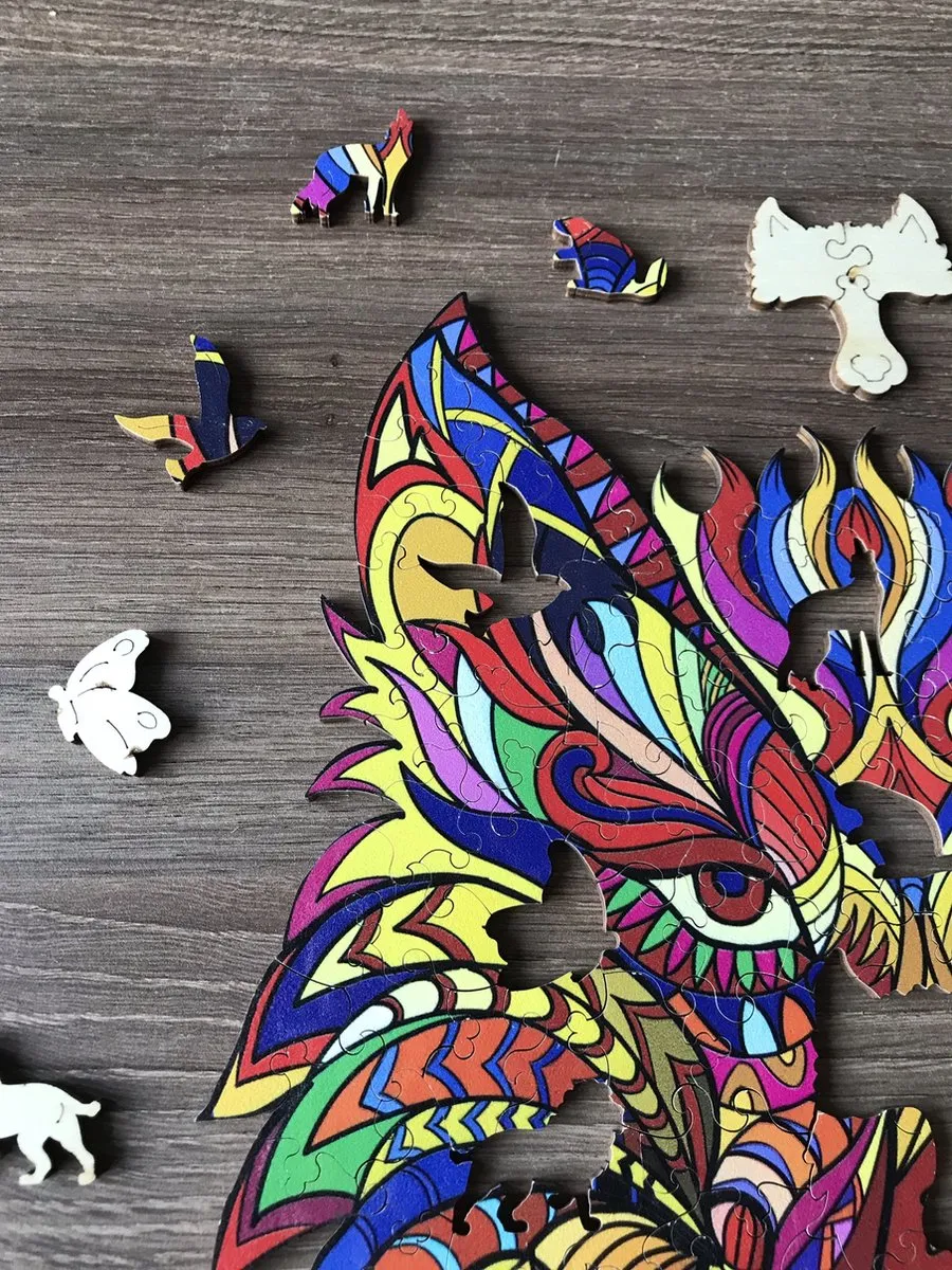 VinkToys Legpuzzel Wolf A3 Houten - 200 Stuks