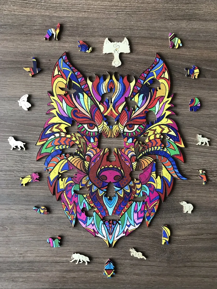 VinkToys Legpuzzel Wolf A3 Houten - 200 Stuks
