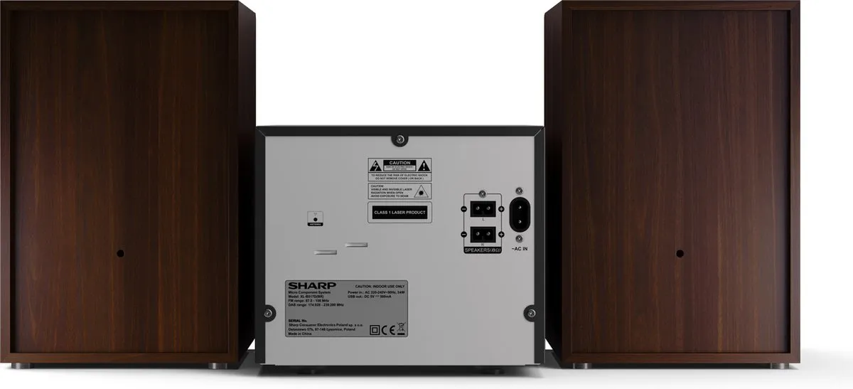 Sharp XL-B517D Home Audio Microsysteem 45W - Bruin - afbeelding 5 van 6