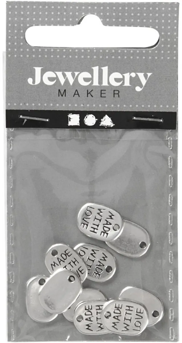 Creativ Company Sieradenhanger Made with Love 8mm - 10 Stuks