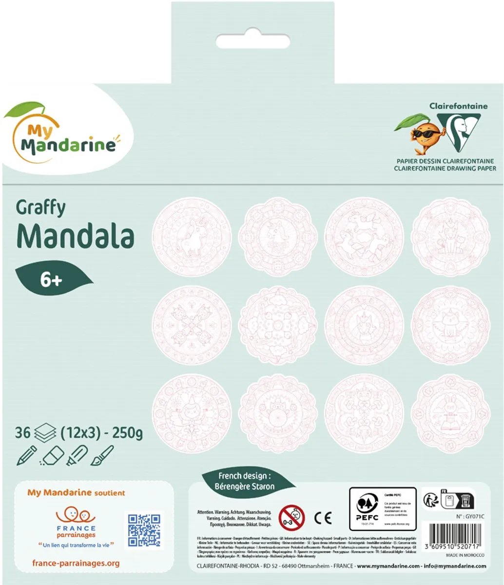 Clairefontaine Avenue Mandarine Graffy Pop Mandala Magic