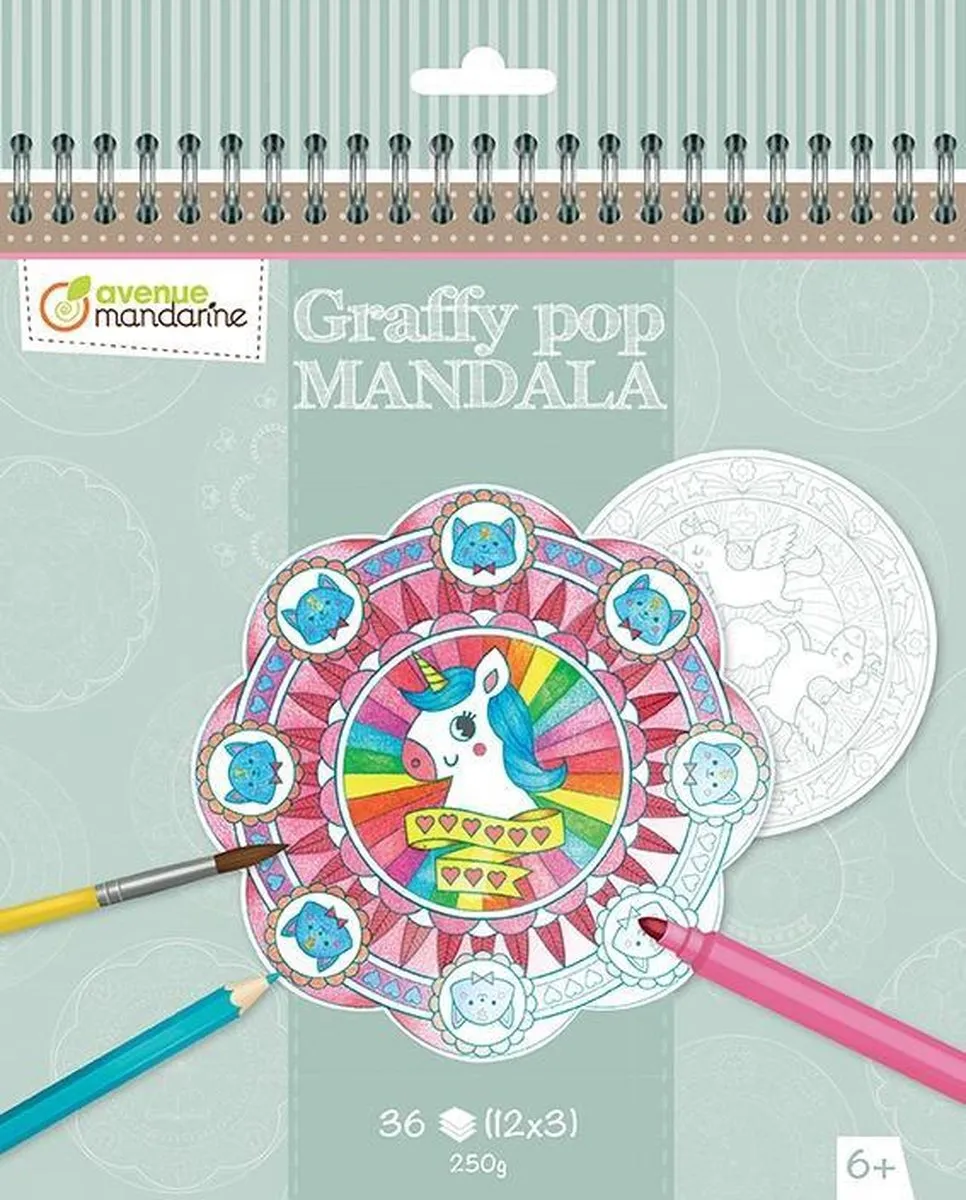 Clairefontaine Avenue Mandarine Graffy Pop Mandala Magic - 36 Stuks - Groen