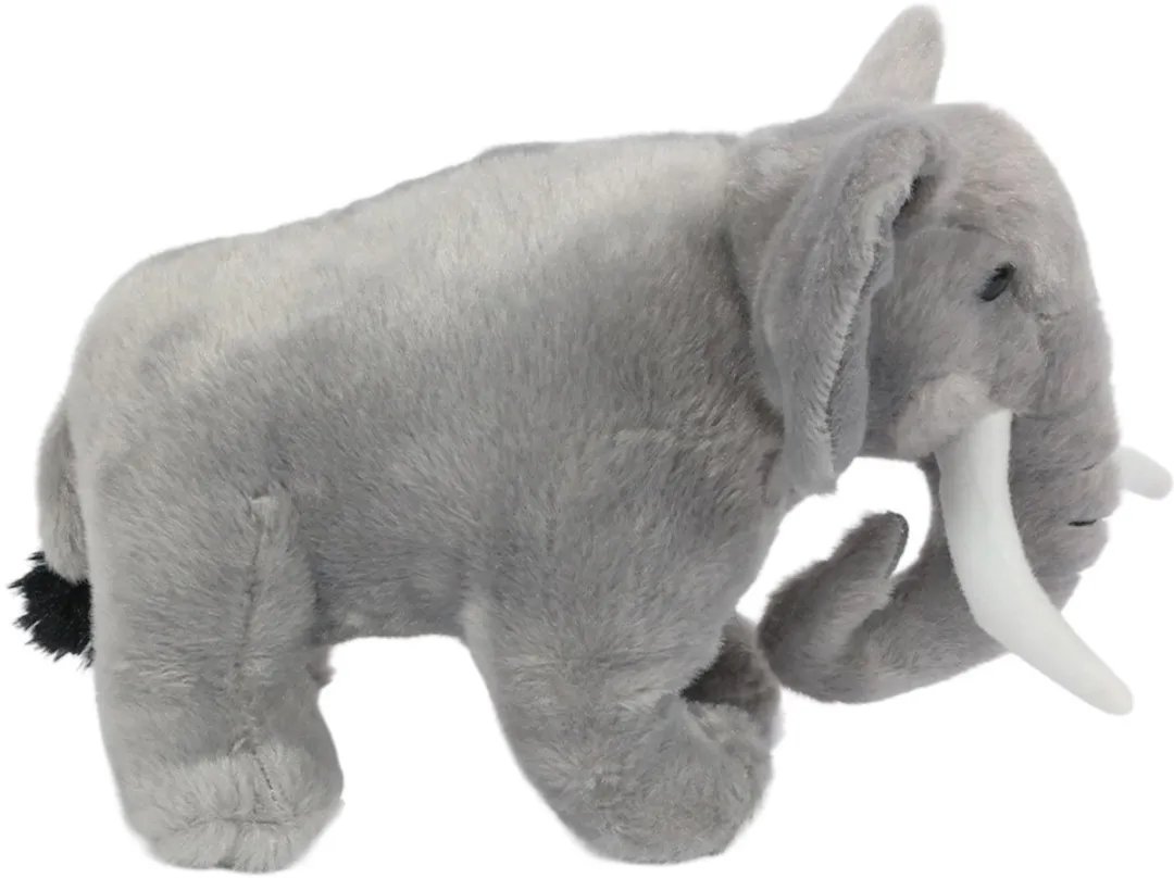 PIA Soft Toys Pluche Olifant - 25cm - Grijs/Wit