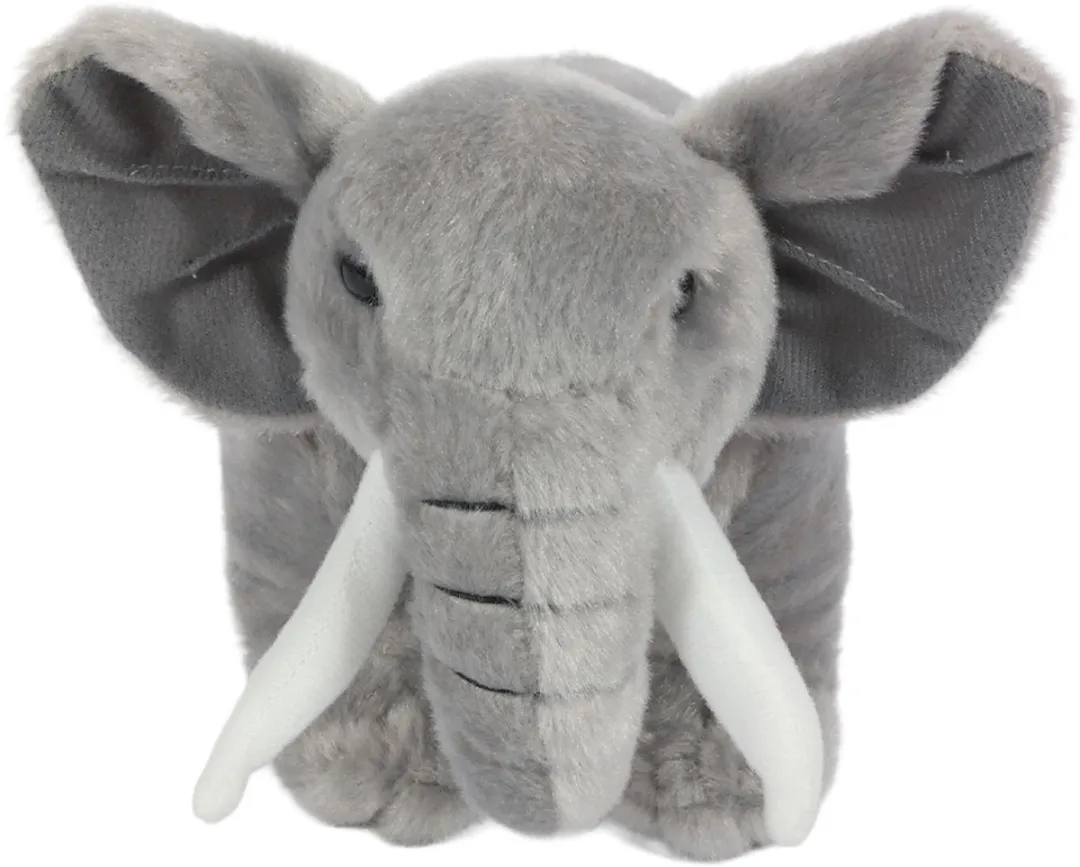 PIA Soft Toys Pluche Olifant - 25cm - Grijs/Wit
