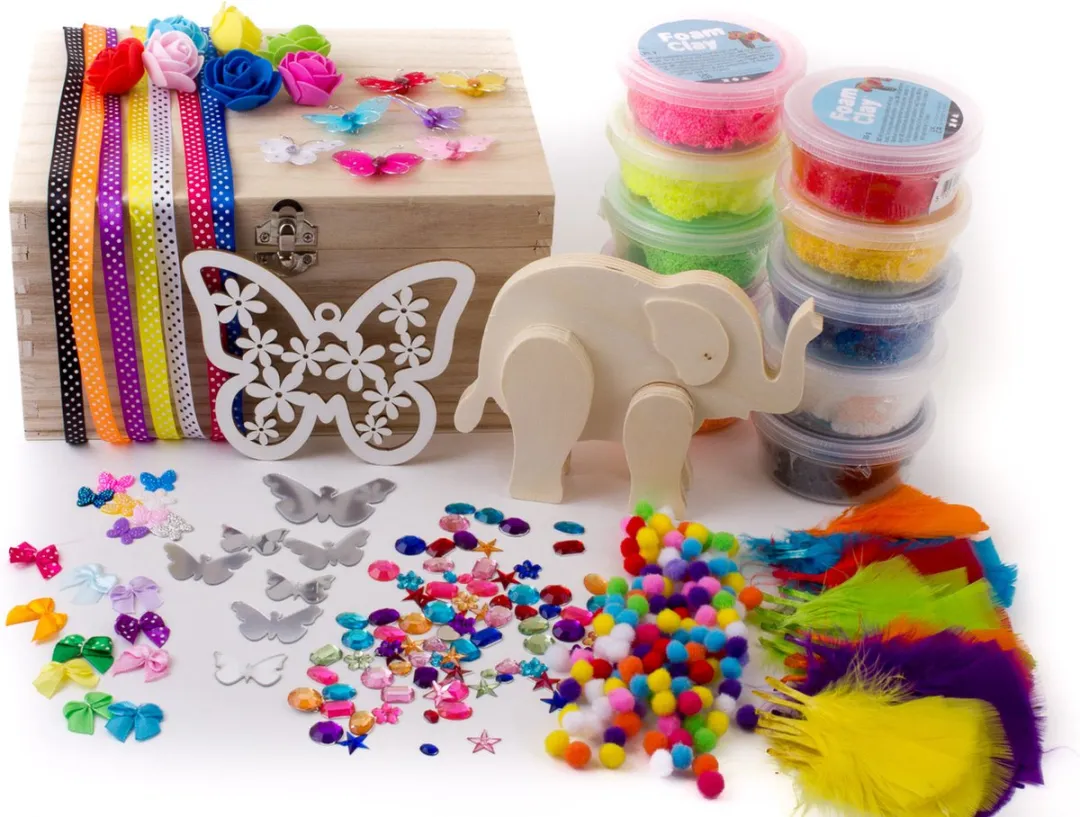 Foam Clay Houten Piraten Schatkist Knutselpakket - 120 Stuks